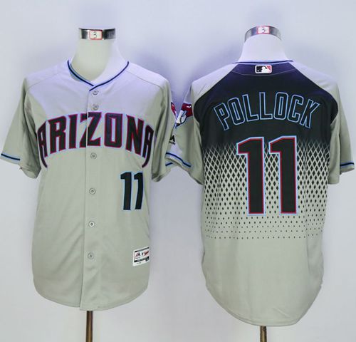 Diamondbacks #11 A. J. Pollock Gray/Capri New Cool Base Stitched MLB Jersey Diamondbacks #11 A. J. Pollock Gray/Capri New Cool Base Stitched MLB Jersey
