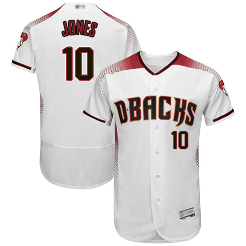 Diamondbacks #10 Adam Jones White/Crimson Flexbase Authentic Collection Stitched MLB Jersey Diamondbacks #10 Adam Jones White/Crimson Flexbase Authentic Collection Stitched MLB Jersey