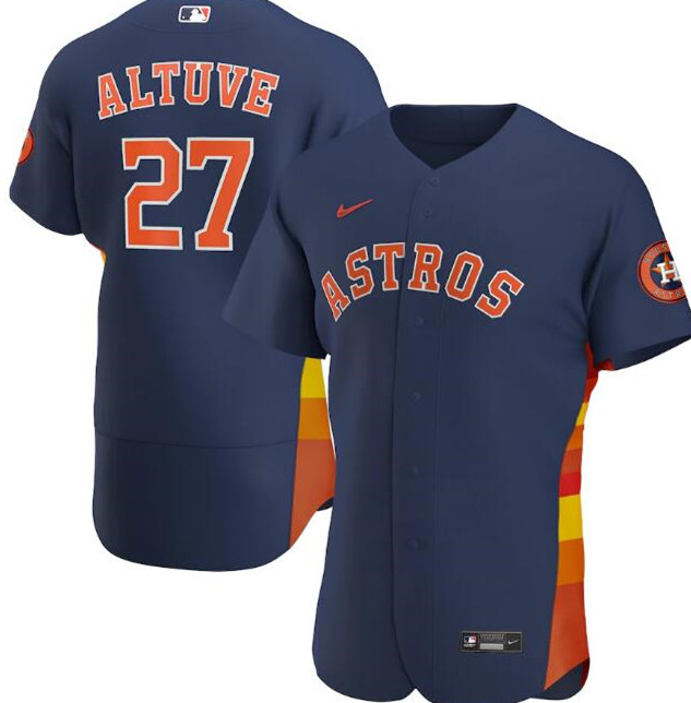 Men's Houston Astros #27 Jose Altuve Navy MLB Flex Base Stitched Jersey Men's Houston Astros #27 Jose Altuve Navy MLB Flex Base Stitched Jersey