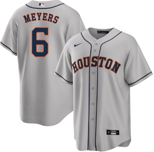 Men's Houston Astros #6 Jake Meyers Grey Cool Base Stitched Baseball Jersey Men's Houston Astros #6 Jake Meyers Grey Cool Base Stitched Baseball Jersey