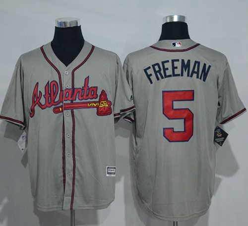 Braves #5 Freddie Freeman Grey New Cool Base Stitched MLB Jersey Braves #5 Freddie Freeman Grey New Cool Base Stitched MLB Jersey