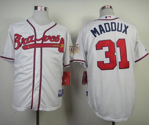 Braves #31 Greg Maddux White Cool Base Stitched MLB Jersey Braves #31 Greg Maddux White Cool Base Stitched MLB Jersey