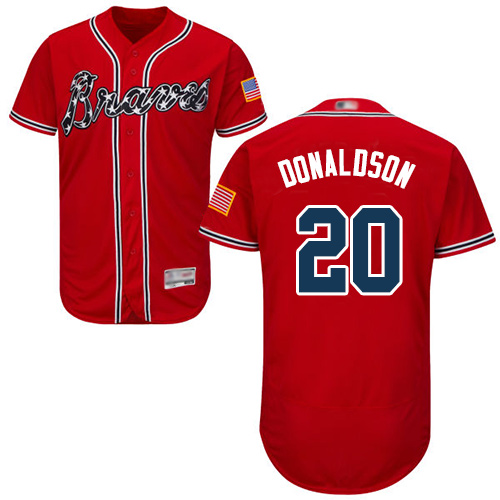 Braves #20 Josh Donaldson Red Flexbase Authentic Collection Stitched MLB Jersey Braves #20 Josh Donaldson Red Flexbase Authentic Collection Stitched MLB Jersey