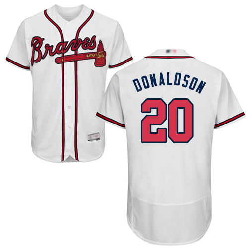 Braves #20 Josh Donaldson White Flexbase Authentic Collection Stitched MLB Jersey Braves #20 Josh Donaldson White Flexbase Authentic Collection Stitched MLB Jersey