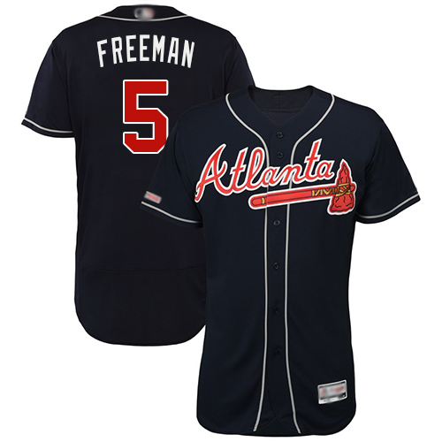 Braves #5 Freddie Freeman Navy Blue Flexbase Authentic Collection Stitched MLB Jersey Braves #5 Freddie Freeman Navy Blue Flexbase Authentic Collection Stitched MLB Jersey