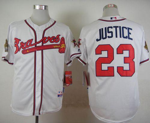 Braves #23 David Justice White Cool Base Stitched MLB Jersey Braves #23 David Justice White Cool Base Stitched MLB Jersey