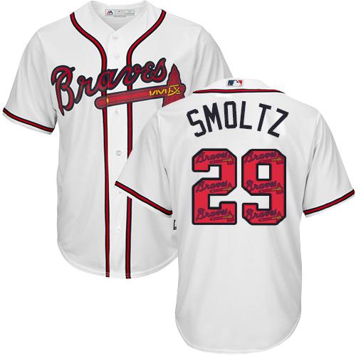 Braves #29 John Smoltz White Team Logo Fashion Stitched MLB Jersey Braves #29 John Smoltz White Team Logo Fashion Stitched MLB Jersey
