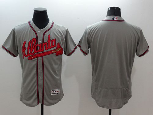 Braves Blank Grey Flexbase Authentic Collection Stitched MLB Jersey Braves Blank Grey Flexbase Authentic Collection Stitched MLB Jersey