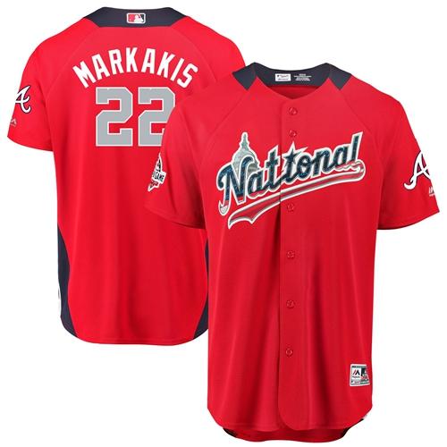Braves #22 Nick Markakis Red 2018 All-Star National League Stitched MLB Jersey Braves #22 Nick Markakis Red 2018 All-Star National League Stitched MLB Jersey