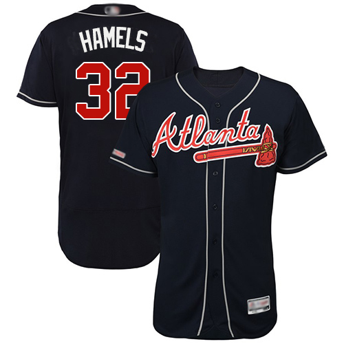 Braves #32 Cole Hamels Navy Blue Flexbase Authentic Collection Stitched MLB Jersey Braves #32 Cole Hamels Navy Blue Flexbase Authentic Collection Stitched MLB Jersey