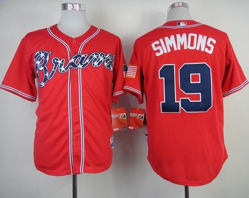 Braves #19 Andrelton Simmons Red Cool Base Stitched MLB Jersey Braves #19 Andrelton Simmons Red Cool Base Stitched MLB Jersey