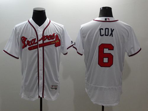 Braves #6 Bobby Cox White Flexbase Authentic Collection Stitched MLB Jersey Braves #6 Bobby Cox White Flexbase Authentic Collection Stitched MLB Jersey