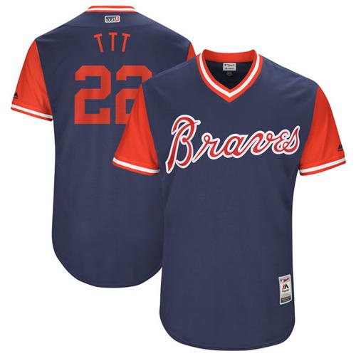 Braves #22 Nick Markakis Navy "TTT" Players Weekend Authentic Stitched MLB Jersey Braves #22 Nick Markakis Navy "TTT" Players Weekend Authentic Stitched MLB Jersey