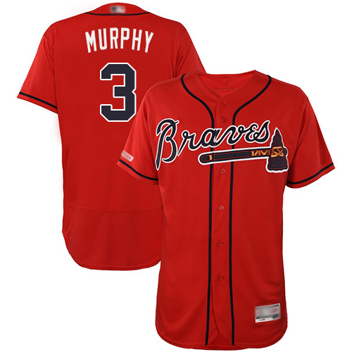 Braves #3 Dale Murphy Red Flexbase Authentic Collection Stitched MLB Jersey Braves #3 Dale Murphy Red Flexbase Authentic Collection Stitched MLB Jersey