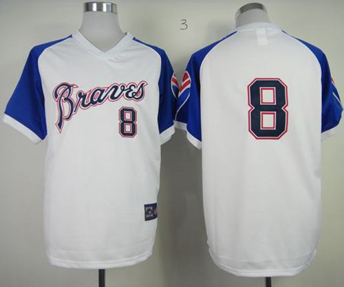 Mitchell And Ness Braves #8 Bob Uecker White Throwback Stitched MLB Jersey Mitchell And Ness Braves #8 Bob Uecker White Throwback Stitched MLB Jersey