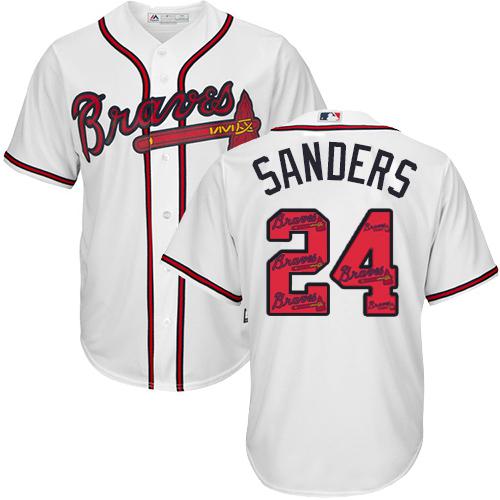 Braves #24 Deion Sanders White Team Logo Fashion Stitched MLB Jersey Braves #24 Deion Sanders White Team Logo Fashion Stitched MLB Jersey