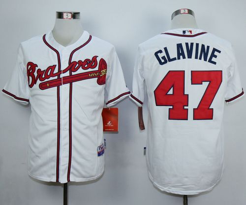Braves #47 Tom Glavine White Cool Base Stitched MLB Jersey Braves #47 Tom Glavine White Cool Base Stitched MLB Jersey