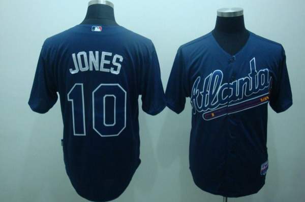 Braves #10 Chipper Jones Blue Practise Stitched MLB Jersey Braves #10 Chipper Jones Blue Practise Stitched MLB Jersey