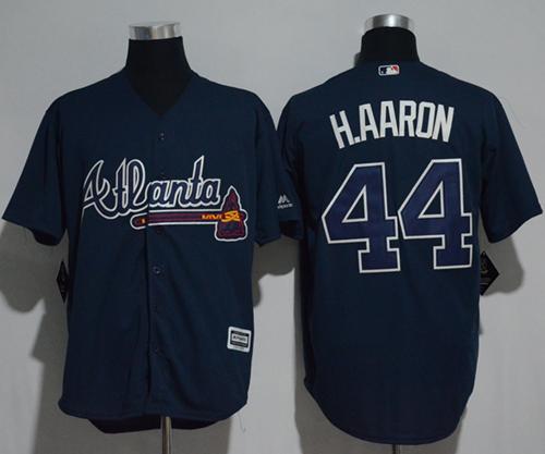 Braves #44 Hank Aaron Blue New Cool Base Stitched MLB Jersey Braves #44 Hank Aaron Blue New Cool Base Stitched MLB Jersey