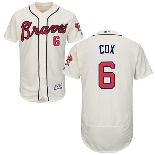 Braves #6 Bobby Cox Cream Flexbase Authentic Collection Stitched MLB Jersey Braves #6 Bobby Cox Cream Flexbase Authentic Collection Stitched MLB Jersey