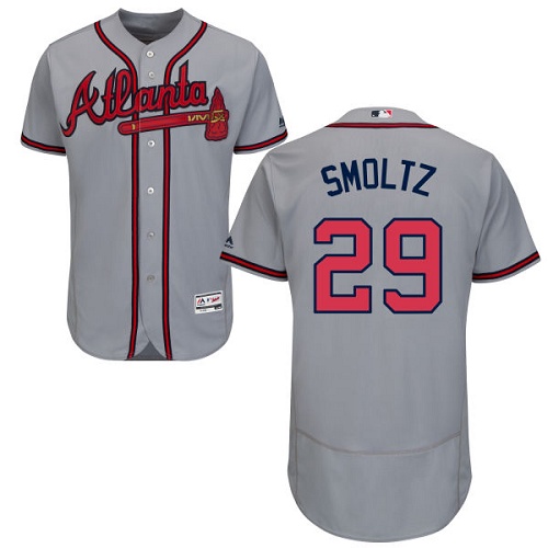 Braves #29 John Smoltz Grey Flexbase Authentic Collection Stitched MLB Jersey Braves #29 John Smoltz Grey Flexbase Authentic Collection Stitched MLB Jersey