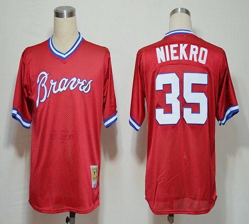 Mitchell And Ness 1980 Braves #35 Phil Niekro Red Stitched MLB Jersey Mitchell And Ness 1980 Braves #35 Phil Niekro Red Stitched MLB Jersey