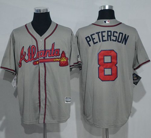 Braves #8 Jace Peterson Grey New Cool Base Stitched MLB Jersey Braves #8 Jace Peterson Grey New Cool Base Stitched MLB Jersey