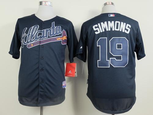 Braves #19 Andrelton Simmons Blue Cool Base Stitched MLB Jersey Braves #19 Andrelton Simmons Blue Cool Base Stitched MLB Jersey