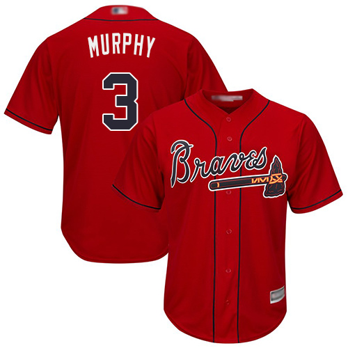 Braves #3 Dale Murphy Red Cool Base Stitched MLB Jersey Braves #3 Dale Murphy Red Cool Base Stitched MLB Jersey