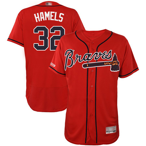 Braves #32 Cole Hamels Red Flexbase Authentic Collection Stitched MLB Jersey Braves #32 Cole Hamels Red Flexbase Authentic Collection Stitched MLB Jersey