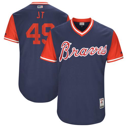 Braves #49 Julio Teheran Navy "JT" Players Weekend Authentic Stitched MLB Jersey Braves #49 Julio Teheran Navy "JT" Players Weekend Authentic Stitched MLB Jersey