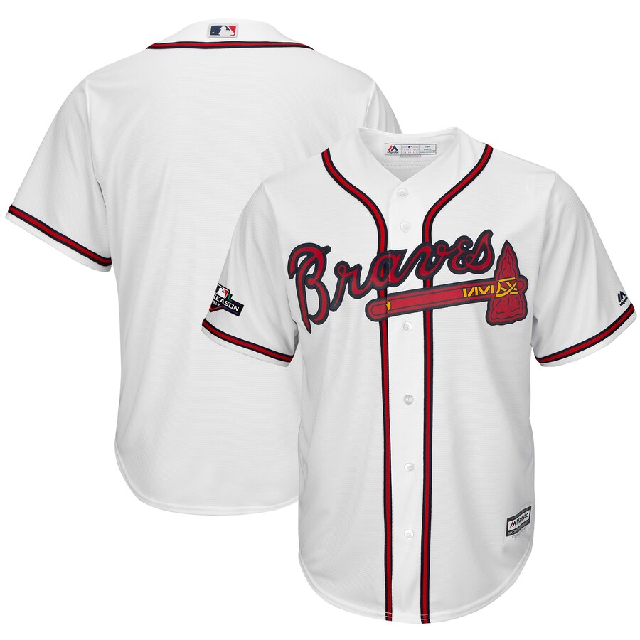 Atlanta Braves Majestic 2019 Postseason Official Cool Base Team Jersey White