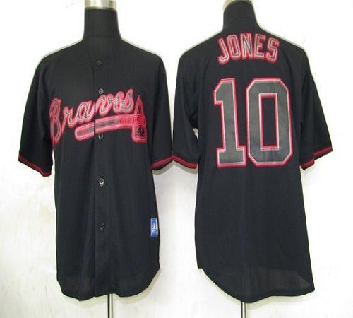 Braves #10 Chipper Jones Black Fashion Stitched MLB Jersey Braves #10 Chipper Jones Black Fashion Stitched MLB Jersey