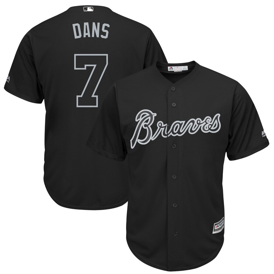 Atlanta Braves #7 Dansby Swanson Dans Majestic 2019 Players' Weekend Cool Base Player Jersey Black