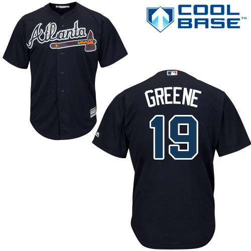 Braves #19 Shane Greene Blue New Cool Base Stitched MLB Jersey Braves #19 Shane Greene Blue New Cool Base Stitched MLB Jersey