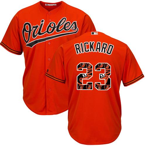 Orioles #23 Joey Rickard Orange Team Logo Fashion Stitched MLB Jersey Orioles #23 Joey Rickard Orange Team Logo Fashion Stitched MLB Jersey