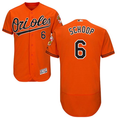 Orioles #6 Jonathan Schoop Orange Flexbase Authentic Collection Stitched MLB Jersey Orioles #6 Jonathan Schoop Orange Flexbase Authentic Collection Stitched MLB Jersey