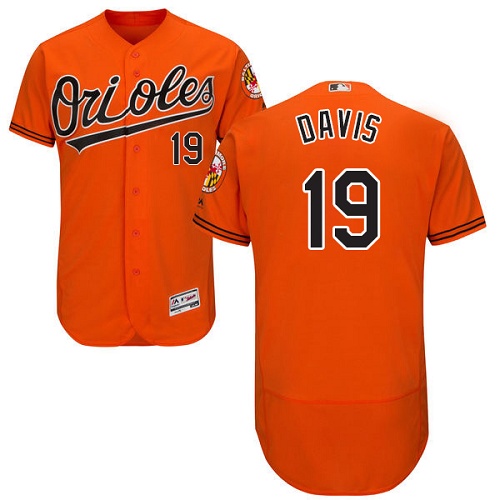 Orioles #19 Chris Davis Orange Flexbase Authentic Collection Stitched MLB Jersey Orioles #19 Chris Davis Orange Flexbase Authentic Collection Stitched MLB Jersey