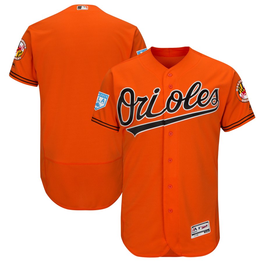 Orioles Blank Orange 2019 Spring Training Flex Base Stitched MLB Jersey