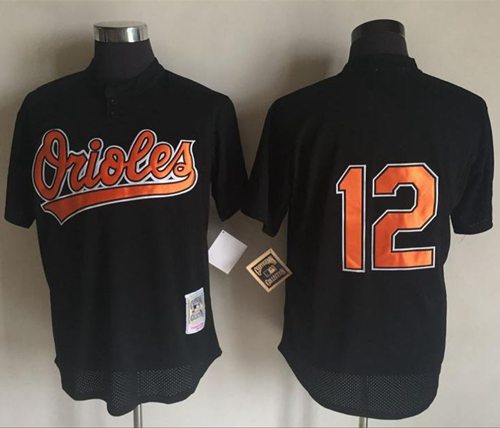 Mitchell And Ness 1997 Orioles #12 Roberto Alomar Black Throwback Stitched MLB Jersey Mitchell And Ness 1997 Orioles #12 Roberto Alomar Black Throwback Stitched MLB Jersey