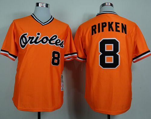 Mitchell and Ness 1982 Orioles #8 Cal Ripken Orange Throwback Stitched MLB Jersey Mitchell and Ness 1982 Orioles #8 Cal Ripken Orange Throwback Stitched MLB Jersey