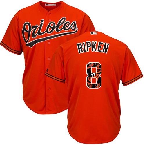 Orioles #8 Cal Ripken Orange Team Logo Fashion Stitched MLB Jersey Orioles #8 Cal Ripken Orange Team Logo Fashion Stitched MLB Jersey
