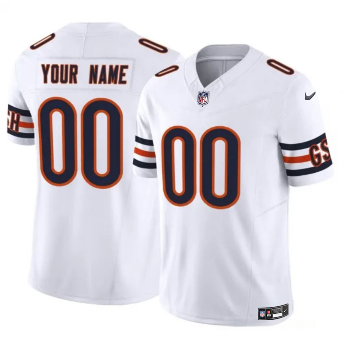 Men's Chicago Bears Active Player Custom White 2023 F.U.S.E Vapor Untouchable Limited Stitched Football Jersey Men's Chicago Bears Active Player Custom White 2023 F.U.S.E Vapor Untouchable Limited Stitched Football Jersey