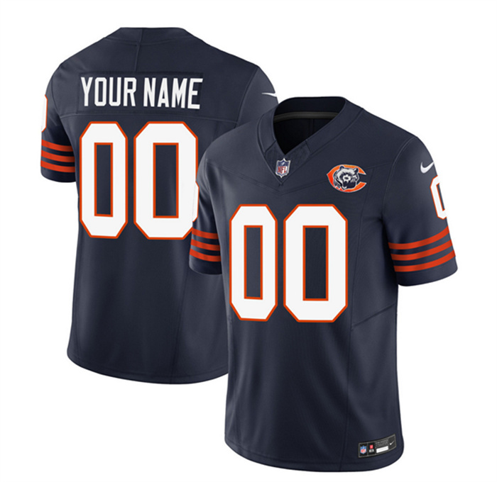 Men's Chicago Bears Active Player Custom 2023 F.U.S.E. Navy Throwback Limited Stitched Football Jersey Men's Chicago Bears Active Player Custom 2023 F.U.S.E. Navy Throwback Limited Stitched Football Jersey