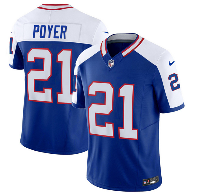 Men's Buffalo Bills #21 Jordan Poyer Blue/White 2023 F.U.S.E. Throwback Vapor Untouchable Limited Stitched Jersey Men's Buffalo Bills #21 Jordan Poyer Blue/White 2023 F.U.S.E. Throwback Vapor Untouchable Limited Stitched Jersey