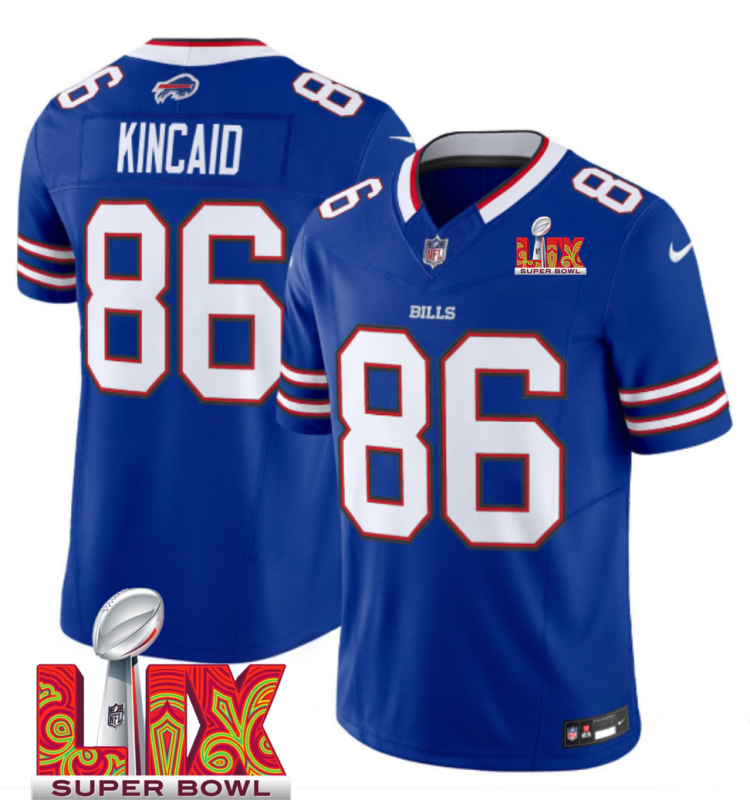Men's Buffalo Bills #86 Dalton Kincaid Royal F.U.S.E. 24/25 Super Bowl LIX Vapor Untouchable Limited Stitched Football Jersey