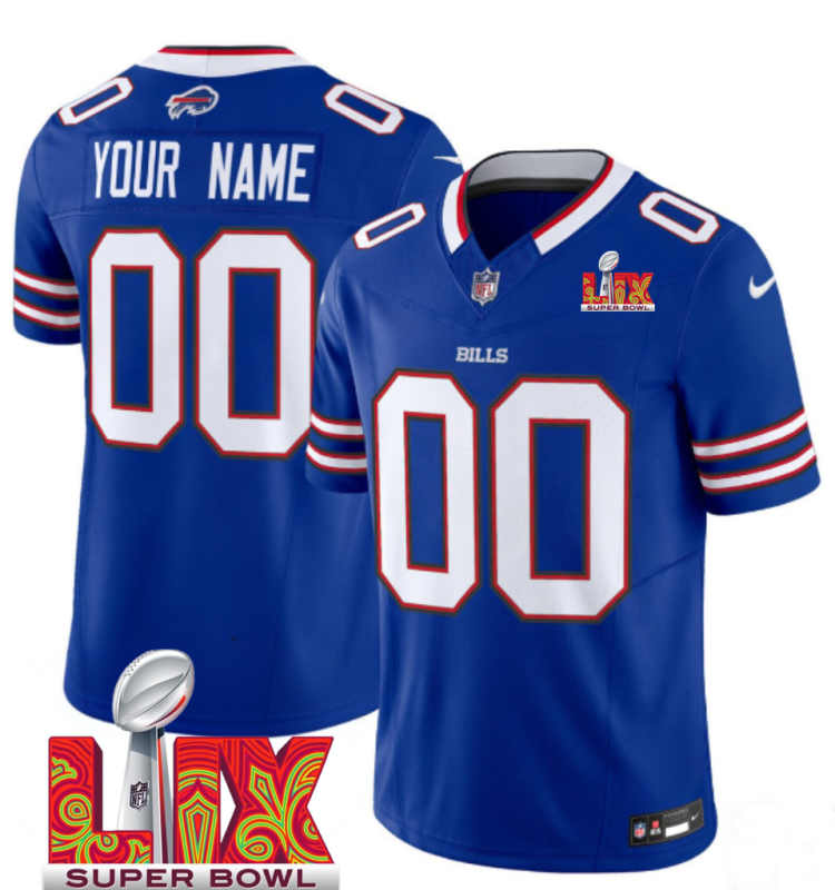 Men's Buffalo Bills Active Player Custom Royal F.U.S.E. 24/25 Super Bowl LIX Vapor Untouchable Limited Stitched Football Jersey