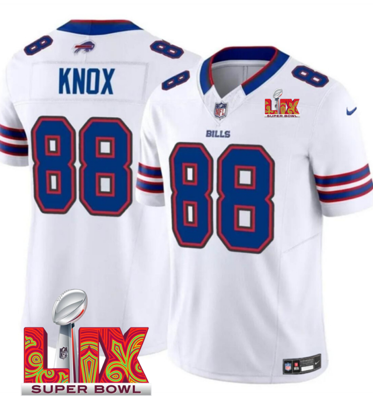 Men's Buffalo Bills #88 Dawson Knox White F.U.S.E. 24/25 Super Bowl LIX Vapor Untouchable Limited Stitched Football Jersey Men's Buffalo Bills #88 Dawson Knox White F.U.S.E. 24/25 Super Bowl LIX Vapor Untouchable Limited Stitched Football Jersey