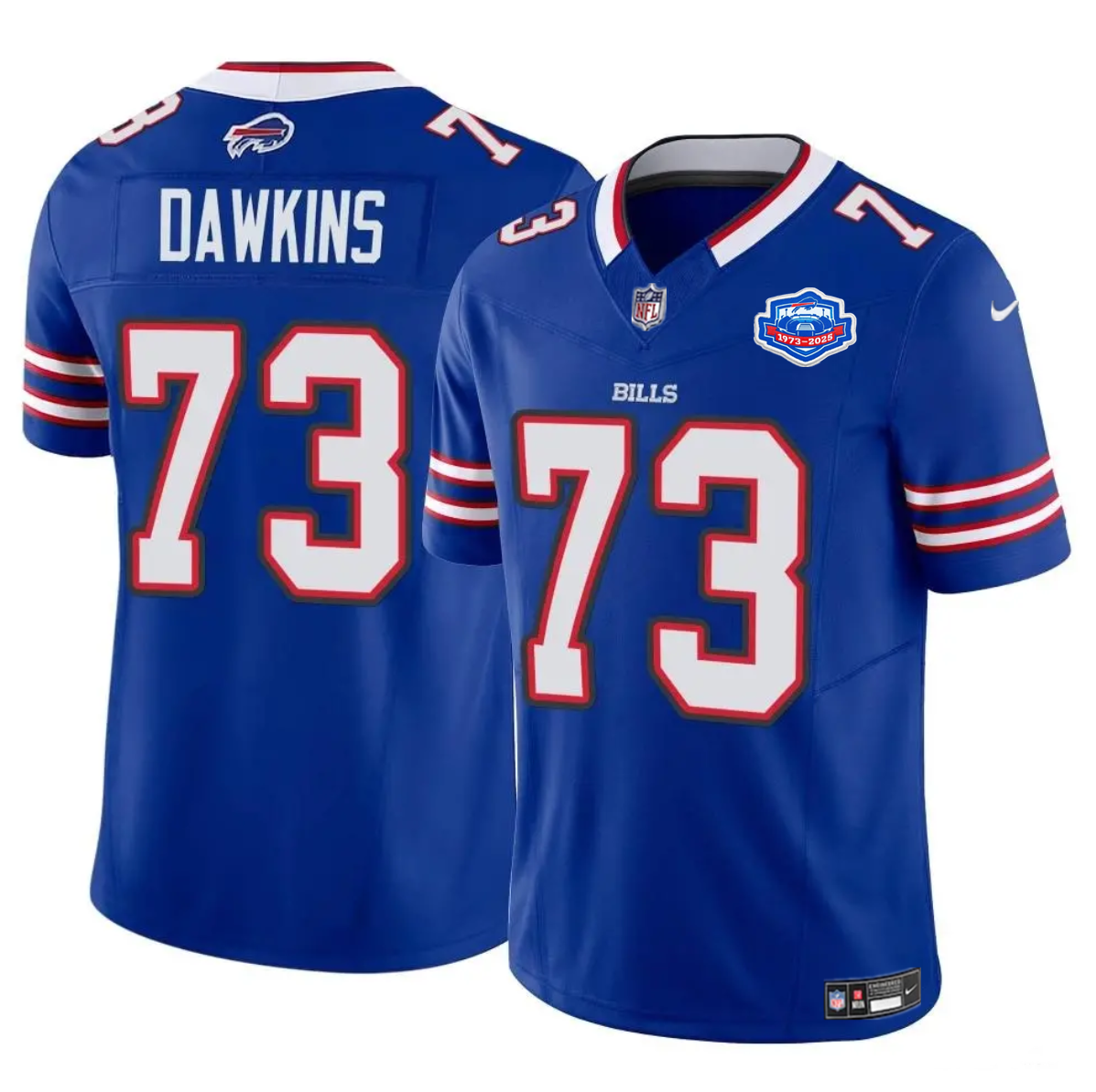 Men's Buffalo Bills #73 Dion Dawkins Blue 2025 F.U.S.E. With Farewell Patch Vapor Untouchable Limited Stitched Football Jersey
