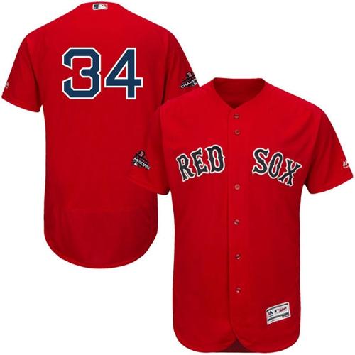 Red Sox #34 David Ortiz Red Flexbase Authentic Collection 2018 World Series Champions Stitched MLB Jersey Red Sox #34 David Ortiz Red Flexbase Authentic Collection 2018 World Series Champions Stitched MLB Jersey